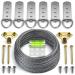 Heavy Duty Picture Wire Hanging Kit - D-Ring, Screws, Hanging Hooks,Level. Supports up to 110 lbs 50+ Feet (15.25M) Stainless Steel Wire Hanger
