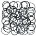 50 piece set of hair ties elastic hair bands without metal ideal for ponytails. (Gray tones-black)