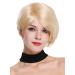 WIG ME UP - RGH-5334-HH-613 human hair wig ladies wig short parting straight voluminous platinum blonde platinum blonde (613)