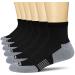APTYID Men's Ankle Socks Quarter Running Athletic Cushioned 6-Pairs 9-12 6 Pairs Black