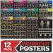 12-PACK Laminated Large Workout Poster Set - Perfect Workout Posters for Home Gym - Exercise Charts Incl. Dumbbell Yoga Poses Resistance Band Kettlebell Stretching & More Fitness Gym Posters