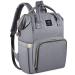 Diaper Bag Backpack, Multifunction Back Pack with 2 D Rings & Pacifier Case, Large Capacity Waterproof Portable Maternity Baby Nappy Bag, Unisex and Stylish (Gray)