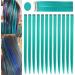 FC SWS 12 Colored Clip-In Hair Extensions - 21 Inch Heat-Resistant Synthetic Hair for Women & Girls - Multi-Colored Turquoise Blue-Green Party Highlights - Buy Online on GoSupps.com