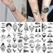 52 Sheets Small Black Mountain Temporary Tattoos - Geometric Sea, Forest, Moon, Sun, Star, Triangle Design - Realistic Tattoo Sticker for Men, Women, Kids - Buy Online on GoSupps.com