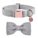 Dogwong dog collar with removable fly gray pet collapse dog fly gift for girls or young dogs comfortable adjustable dog collar for small medium -sized dogs Large (pack of 1) gray