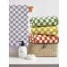 Set of 4 Soft Cotton Hand Towels 13x29 Inches - Absorbent Face Towels for Bathroom, Spa, Gym, Kitchen - Decorative Checkerboard Design in 4 Colors - Buy Online on GoSupps.com