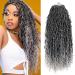 Grey Faux Locs Crochet Hair With Curly Ends,18 Inch Colored Goddess Locs Crochet Hair For Black Women,Soft Pre Looped Boho Hippie River Locs Crochet Braids,Itch Free(5 Packs,18”,T1B/Grey#) 18 Inch (Pack of 5) T1B/Gray