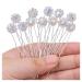 Ammei Crystal Bridal Hair Pins Clips Wedding Hair Accessories Hair Set Jewelry With Rhinestone For Brides and Bridesmaids Set Of 12 (AB Silver)
