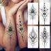 32 Sheets Sexy Black Lotus Temporary Tattoos for Women - Indian Tribal Lace Tatoo Sticker Set with Mandala Flower, Butterfly, Rose, Dreamcatcher, Elephant - Henna Tattoo Kit for Adults - Buy Online on GoSupps.com