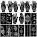 PADOUN 18 Sheets Henna Tattoo Stencils Kits  10-Sheet Henna Stencils for Hand Forearm Glitter Airbrush DIY And 8-Sheet Temporary Tattoo Templates Henna Stencils for Hands Reusable