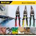 HURRICANE 3 Pcs Aviation Tin Snips Set Metal Cutter Shear for Cut Sheet Metal Chrome Vanadium Steel Straight Left and Right Ergonomical Tyre Grip Handle with Safety Latch 3 Piece Regular Set: Straight Left Right - Buy Online on GoSupps.com
