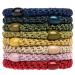 AXEN 8PCS Elasitc Hair Tie for Women Girls Cotton Bands Soft Woven Ponytail Holders for Thick Hair and Curly Hair Bright Colors