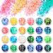 simarro 24 Colors Glitter Sequin Hex Face Body Glitter Set Nails Hair Body Glitter Accessories for Halloween Makeup Glitter Eyes Lips Body DIY Crafts(Mix-Color 1)