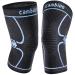 Cambivo 2 x Kniebandage Women Men Orthopedic Kniebandage Helpful relaxation at meniscus tear ACL and arthritis bandage knee for running hiking jogging sport volleyball L black/blue