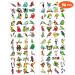 Parrot Bird Temporary Tattoo Stickers - Tropical Themed Birthday Party Decorations for Kids - 96PCS Set - Classroom Prizes & Gifts - Buy Online on GoSupps.com
