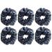 6 Pack Glitter Metallic School Performance Bunched Hair Scrunchies For Girls Slap Bracelet Gilding Ponytail Holder Elastic Hair Bands Dance Scrunchy Hair Ties Hair Accessories for Show/Sleepover Bachelorette Party (Grey)