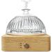 Glass Essential Oil Diffuser with Wood Base& Glass Reservoir, 200ml Ultrasonic Air Diffusers for Large Room Plastic Free Aroma Vaporizer with Timer 7 Color Light Waterless Auto Off for Home Office 200ML Glass Diffuser