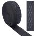 GORGECRAFT 5 Yards 1 Inch Wide Non-Slip Elastic Ribbon Wave Silicone Elastic Gripper Band Tape Stretch Rubbers Elastic Straps Belt Waistband for DIY Garment Sewing Crafts Sports Shorts  Black Black 1 inch x 5 Yards