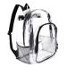 JOMPARO Heavy Duty Transparent Clear Backpack See Through Backpacks for School,Sports,Work,Stadium,Security Travel,College 16.5 inch Black