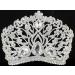 Janefashions Large Floral Rhinestone Tiara Crown Headpiece | Beauty Queen Princess Pageant | Bridal Silver T901 - Buy Online on GoSupps.com