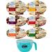 Thick & Easy Pureed Meals Variety, Scrambled Eggs, French Toast, Roasted Chicken, Beef, Lasagna, and Roasted Turkey with By The Cup Serving Bowl