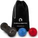 Foot Massager Roller & Spiky Ball Therapy Set - Massage Tool for Muscle Pain Relief from Plantar Fasciitis | Best for Trigger Point Release, Acupressure Reflexology with eBook Guide (3-Piece Set)