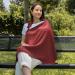 Comfy Cubs Muslin Nursing Cover - Soft & Breathable Cotton Breastfeeding Apron for Mom with Rigid Hoop - Wine Color - Buy Online on GoSupps.com