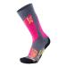 UYN Women's All Mountain Women's Socks 32 Medium Grey Melange/Pink