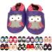 MiniFeet Premium Soft Leather Baby Shoes - BUY 4 PAIRS & GET 1 OF THEM FOR FREE ! - Toddler Shoes - 0-6 Months to 4-5 Years 0-6 Months Purple Owl