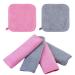 ProHomTex Makeup Removal Facial Cleaning Cloth, Set of 6 (8" x 8") Hypoallergenic for All Skin Types, Reusable & Ultra Soft, Grey & Pink