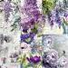 Lilac Theme Mulberry Rice Paper, 8 x 10.5 inch - 6 x Different Printed Mulberry Paper Images 30gsm Visible Fibres for Decoupage Crafts Mixed Media Collage Art