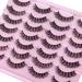 JIMIRE False Eyelashes 14 Pairs Pack | D Curl Faux Mink Cat Eye Lashes | 15MM Wispy Thin Strips with Clear Band | Natural Russian Style for Fluffy, Demi-Wispies Look - Buy Online on GoSupps.com