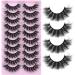 20MM Fluffy Wispy Mink Eyelashes - Thick Volume Strip Lashes (10 Pairs) | Dramatic & Curly False Lashes - Buy Online on GoSupps.com