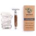 Wowe Double Edge Safety Razor with Bamboo Handle - 1 Razor & 5 Blades for Eco-Friendly Shaving - Buy Online on GoSupps.com