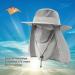 KOOLSOLY Fishing Hat Sun Cap with UPF 50+ Sun Protection and Neck Flap for Man and Women Light Grey - Buy Online on GoSupps.com