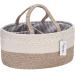 Hinwar Baby diaper caddy 3rd infant children's room shopping bag portable car organizer newborn shower gift basket cotton cotton rope with removable divisor for diapers & cloths s (lot de 1) brown