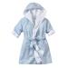 wellyou baby-children's bathrobe Vichy check for girls and boys 100% cotton size 68-122 68-74 blue white