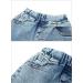SEAUR Baby Boys Blue Ripped Jeans | Elastic Waistband | Stretch Denim Pants 4-5 Years - Buy Online on GoSupps.com