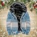 Hanxiulin Sky Blue Plush Hoodie Jacket for Men | Oversized Warm Winter Coat | Long Sleeve Quilted Outerwear - Buy Online on GoSupps.com