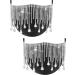 SATINIOR 2 Pieces Sparkly Rhinestones Mesh Face Covers Bling Crystal Black Tassel Face Cover Halloween Masquerade Party Nightclub Face Covers For Women And Girls average size