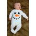 Baby Moo's Cute Baby's First Christmas Outfit | Snowman Baby 1st Xmas Sleepsuit for Festive Boys & Girls | UK Made UK 6-12 Months Sleepsuit