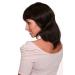 Undyed dark brown human hair wig (color code 0) shoulder length straight bangs 81050QHH-0
