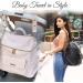 Monaco Diaper Bag Backpack by Luli Bebe - Chic Vegan Leather (Pearl White) - Buy Online on GoSupps.com