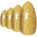 Shop Bling Art Gold Gel False Nails - Stiletto Almond 24 Long Artificial Nails with Glue for Perfect Manicure - Buy Online on GoSupps.com