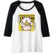 Womens Kawaii Cat Neko Eating Ramen Noodle Soup Japanese Aesthetic Raglan Baseball Tee