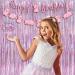 Pink Tinsel Curtain Party Backdrop - 2 Pack Glitter Foil Fringe Streamers for Princess Birthday, Bachelorette, Euphoria Theme Party Decor - Lilac Pink Party Decorations - Buy Online on GoSupps.com
