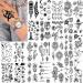 52 Sheets Creative Black Tiny Crown Infinity Triangle Temporary Tattoos for Men and Women - Waterproof Arm, Hand, Face, Finger, and Neck Tatoo Stickers - Buy Online on GoSupps.com