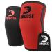 DMoose Elbow Sleeves 5mm Neoprene Elbow Support for Weightlifting Powerlifting & Tendonitis Relief. USPA Approved. Strong & Durable for Men & Women. Reversible Design Reinforced Stitching Sleeves Small Black-Red