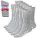 Debra Weitzner 6Pk Non-Binding Loose Fit Sock - Non-Slip Diabetic Socks for Men and Women - Crew Ankle 13-15 Crew Grey With Grips