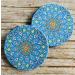 Totally Turkish Metal Compact Mirror Small Folding Round Mirror With Magnetic Close 1x & 2x Magnification For Handbags Make-Up Travel & Commutes Bright & Funky Geometric Pattern (Sky Blue) - Buy Online on GoSupps.com